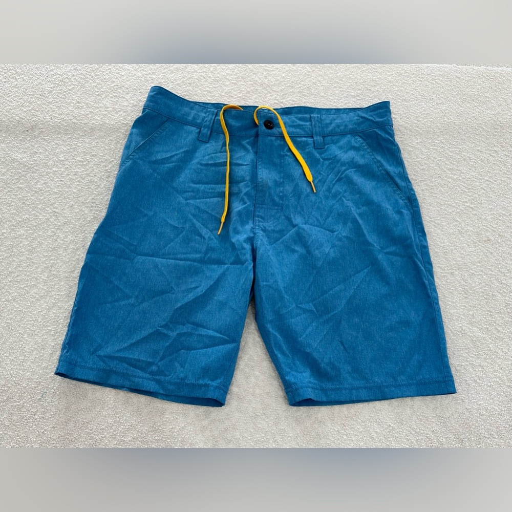 prAna Men’s Lightweight Shorts with Drawstring Light Blue Size 32 Waist